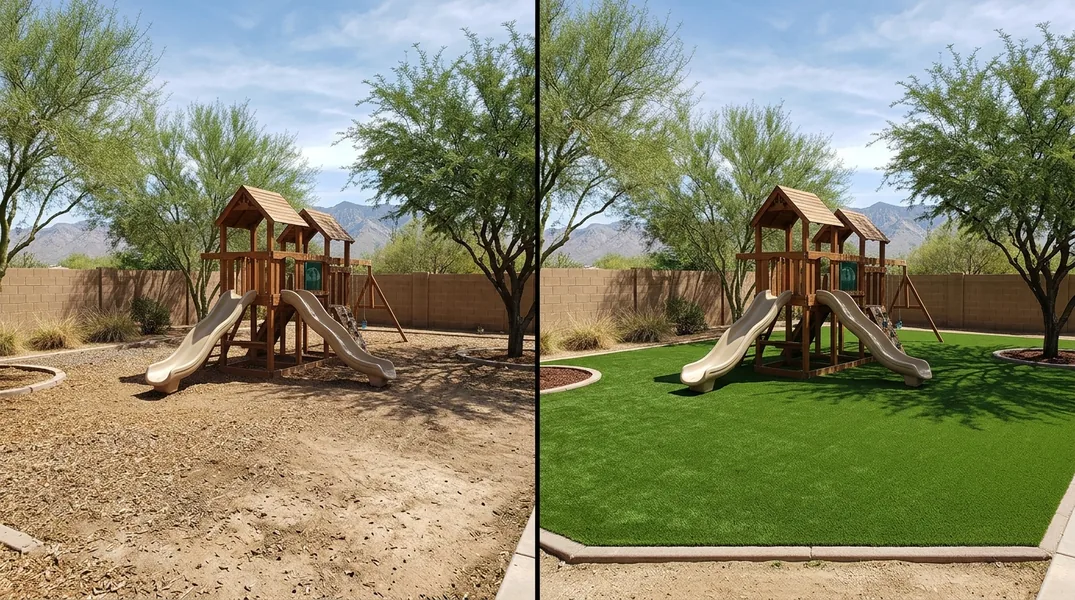 Result artificial grass installation in Tucson - Tucson Turf Installation